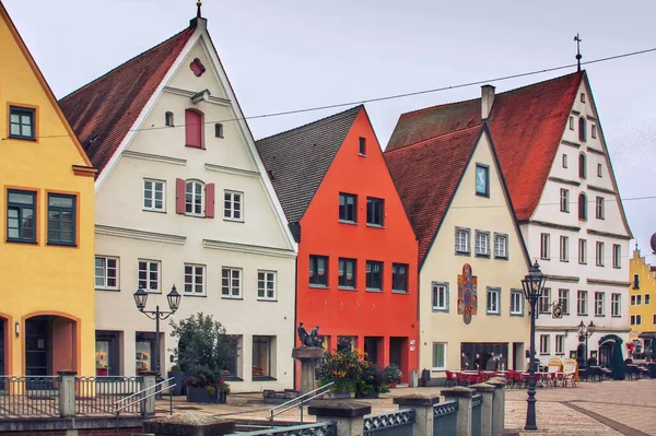 Ulice Historickými Domy Starém Městě Donauworth Německo — Stock fotografie