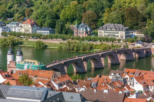 Karl Theodor Köprüsü Genellikle Eski Köprü Olarak Bilinir Heidelberg Neckar — Stok fotoğraf