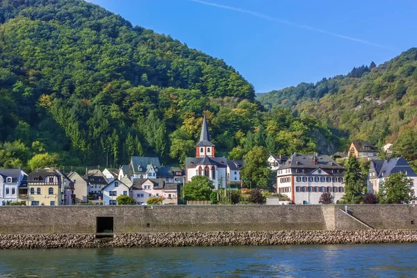 Vista Del Pueblo Kestert Desde Rin Rivar Alemania — Foto de Stock