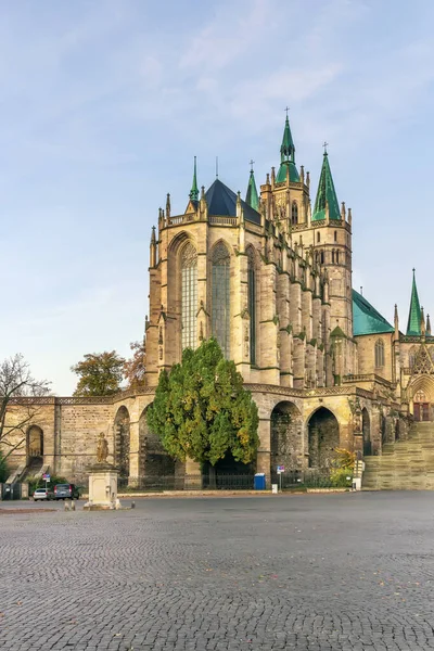 Katolska Erfurt Katedralen 1200 Gammal Kyrka Belägen Cathedral Hill Erfurt — Stockfoto