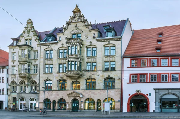 Calle Con Casas Históricas Casco Antiguo Erfort Alemania —  Fotos de Stock