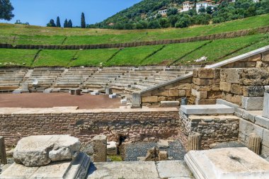 Yunanistan 'ın Mora kentindeki Antik Messene Tiyatrosu