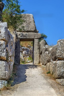 Mycenae 'deki geçit Yunanistan' da bir arkeoloji sahası