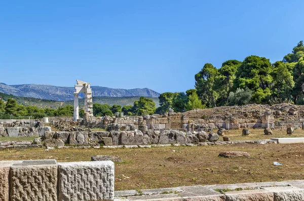 Yunanistan Epidaurus Kentindeki Asclepius Tapınaklarının Kalıntıları — Stok fotoğraf