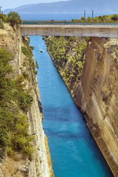 Korintský Průplav Průplav Který Spojuje Korintský Záliv Zálivem Saronic Egejském — Stock fotografie