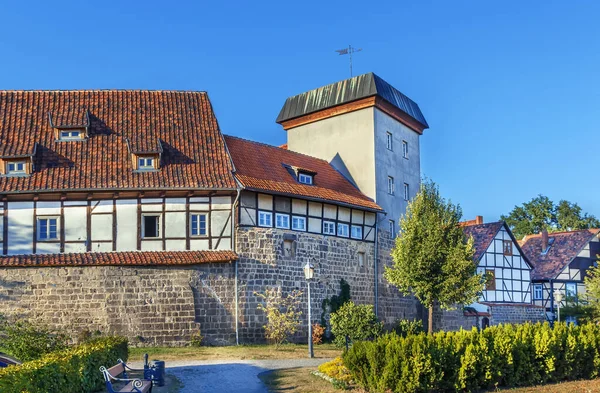 Almanya Nın Quedlinburg Şehrinde Tarihi Yarı Keresteli Evleri Olan Sstreet — Stok fotoğraf