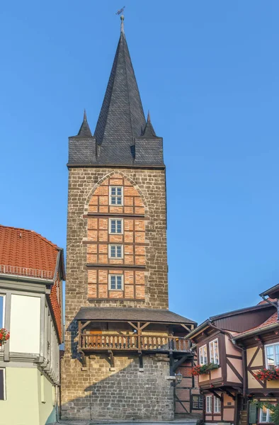 Schreckensturm Een Middeleeuwse Verdedigingstoren Van Vesting Quedlinburg Duitsland — Stockfoto