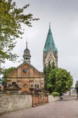 View of Alexius Chapel and Paderborn Cathedral,  Germany clipart