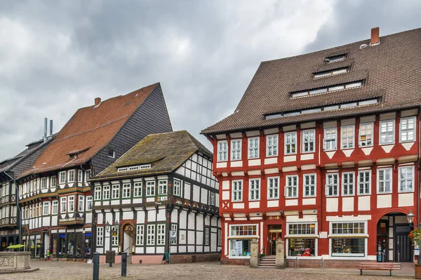 Anciennes Maisons Colombages Sur Place Marché Centre Ville Einbeck Allemagne — Photo