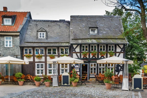 Street Old Half Wooded House Goslar Németország — Stock Fotó
