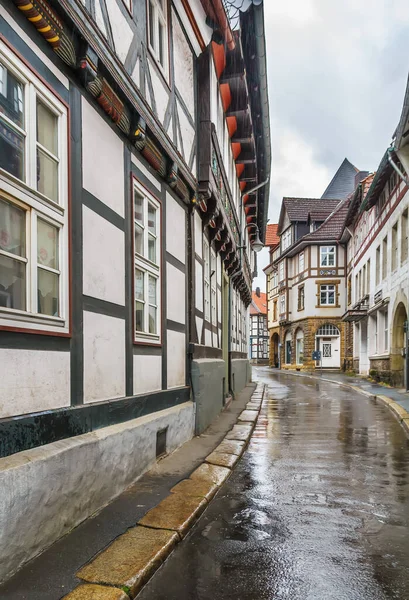 Rua Com Antigas Casas Decorativas Goslar Alemanha — Fotografia de Stock