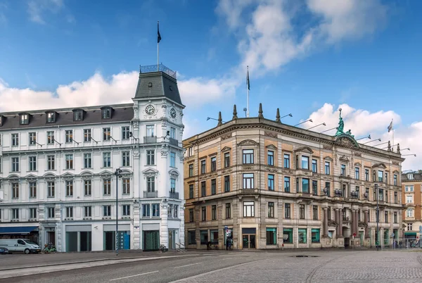 Historyczne Domy Kongens Nytorv King New Square Centrum Kopenhagi Dania — Zdjęcie stockowe