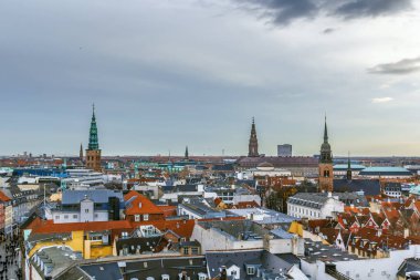 Danimarka 'nın Yuvarlak Kule kentinden Kopenhag tarihi merkezi