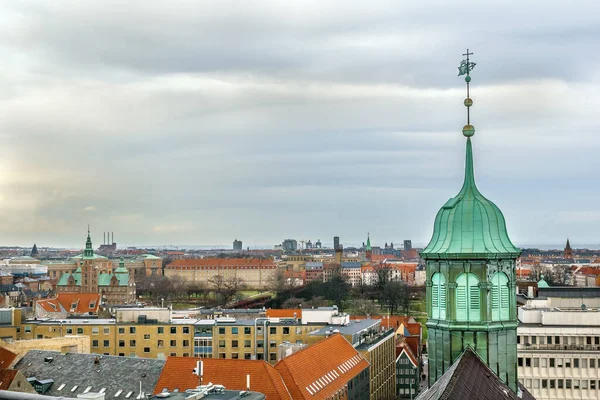 Danimarka Nın Yuvarlak Kule Kentinden Kopenhag Tarihi Merkezi — Stok fotoğraf