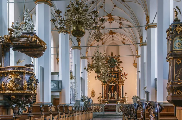 Trinitatis Kirkko Sijaitsee Kööpenhaminan Keskustassa Tanskassa Sisätilat — kuvapankkivalokuva