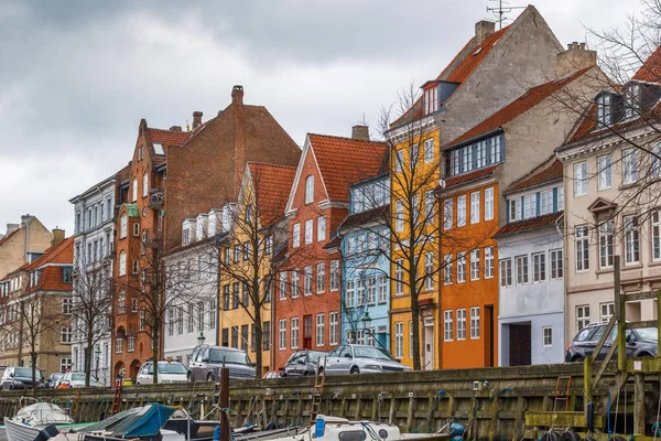 Bunte Fassade Eines Gebäudes Kanal Der Innenstadt Von Kopenhagen Dänemark — Stockfoto