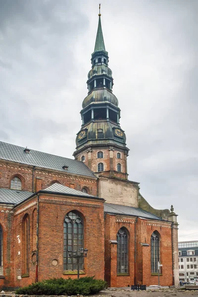 Igreja São Pedro Uma Igreja Luterana Riga Capital Letônia — Fotografia de Stock