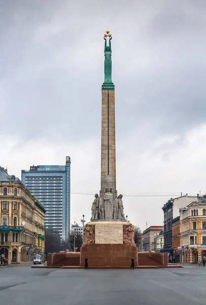 Özgürlük Anıtı Letonya Nın Riga Kentinde Bulunan Letonya Bağımsızlık Savaşı — Stok fotoğraf