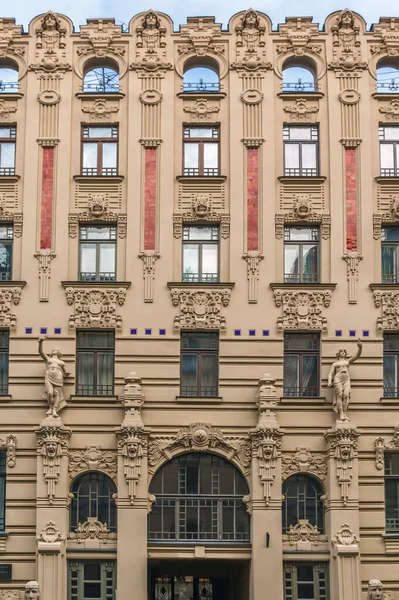 Façade Bâtiment Style Art Nouveau Riga Lettonie Rue Alberta — Photo