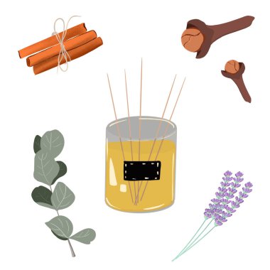 Aroma yağı. Beyaz arka planda izole edilmiş. Ev için Aromaterapi