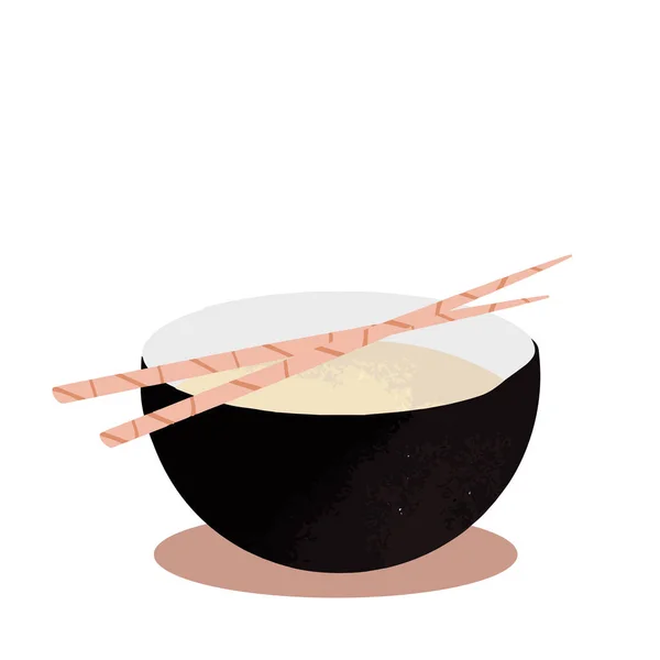 Salsa Soja Sosteniendo Palillos Sushi Rollo Dibujo Mano Realista — Vector de stock