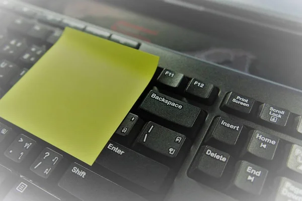 Notepad Keyboard Memo — Stock Photo, Image