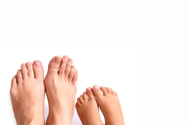 Mom Legs Daughters White Background — Stock Photo, Image