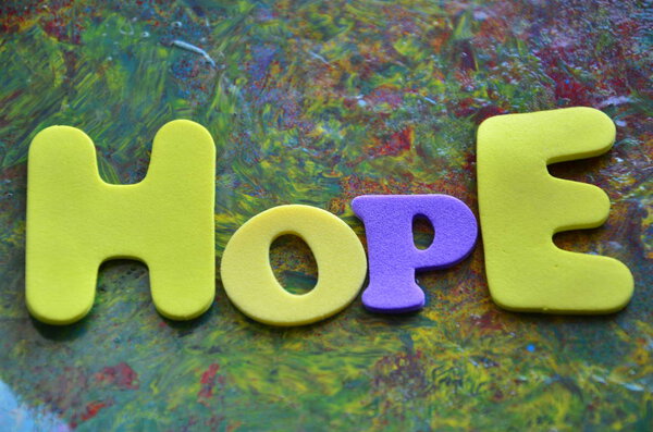 word hope on  abstract