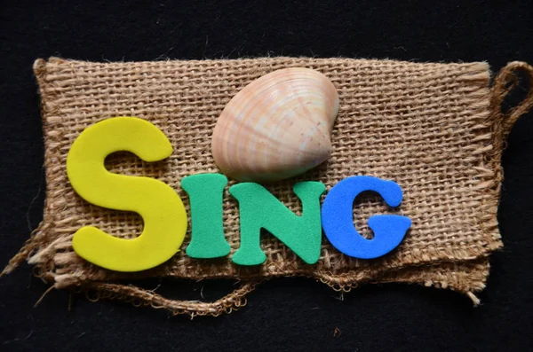 WORD SING ON ABSTRACT — Stock Photo, Image
