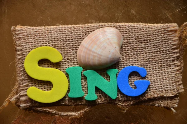 WORD SING ON ABSTRACT — Stock Photo, Image