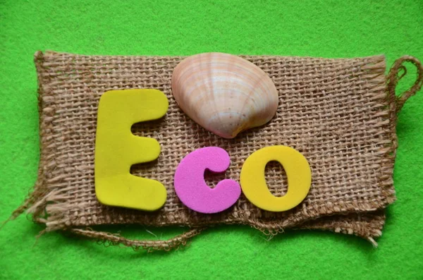 Slovo eco na abstraktní — Stock fotografie