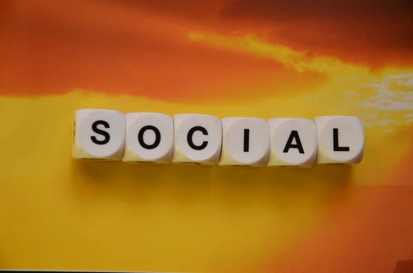 Szociális média szó — Stock Fotó