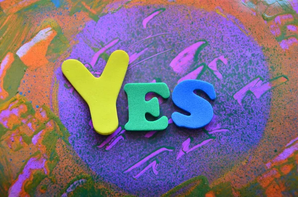 WORD YES ON ABSTRACT — Stock Photo, Image