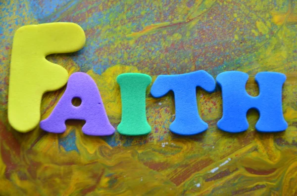 WORD FAITH ON ABSTRACT — Stock Photo, Image