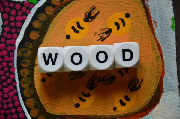 Slovo dřevo na a resumé — Stock fotografie