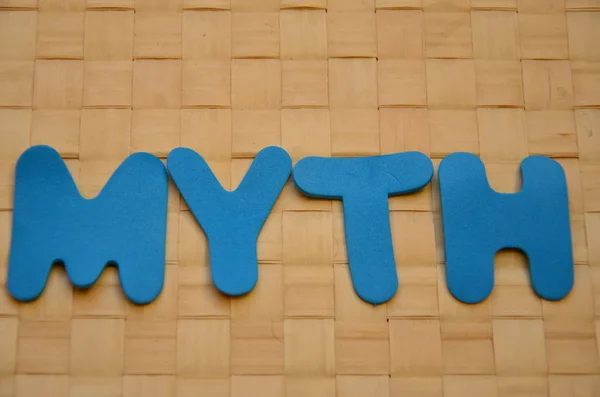 Woord mythe op een abstract — Stockfoto