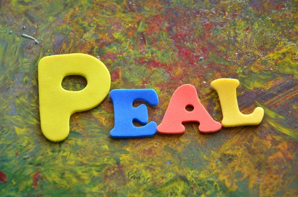WORD PEAL ON A  ABSTRACT — Stock Photo, Image