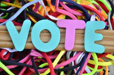 bir soyut üzerinde kelime oy