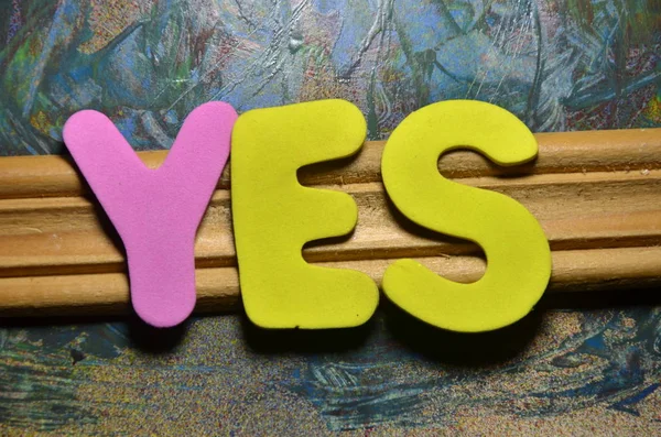 The word yes on a  abstract — Stock Photo, Image