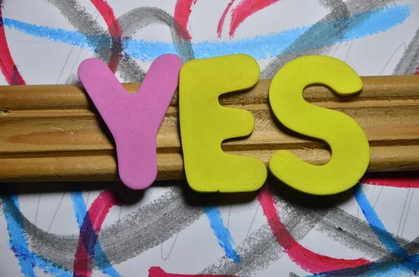 The word yes on a  abstract — Stock Photo, Image