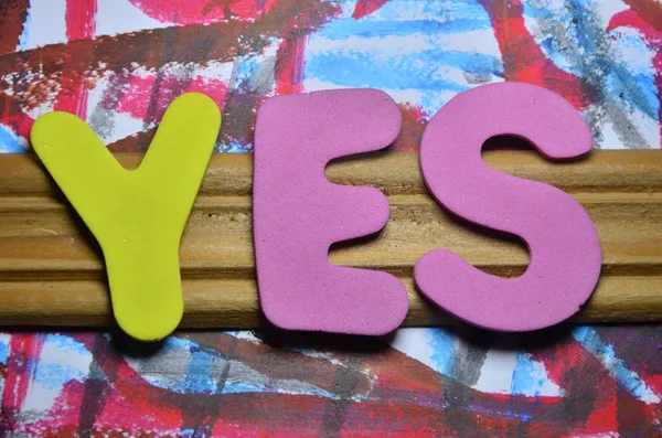 The word yes on a  abstract — Stock Photo, Image