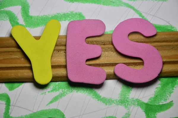 The word yes on a  abstract — Stock Photo, Image