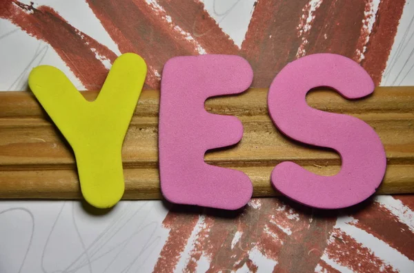 The word yes on a  abstract — Stock Photo, Image