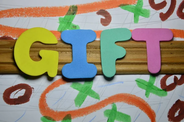 The word gift on a  abstract — Stock Photo, Image