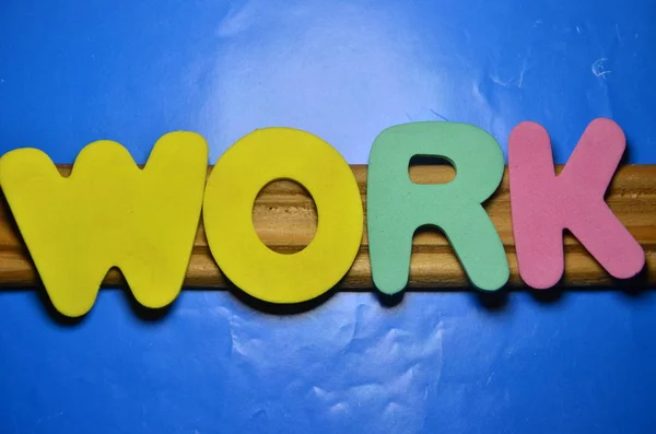 A palavra trabalho em um resumo — Fotografia de Stock
