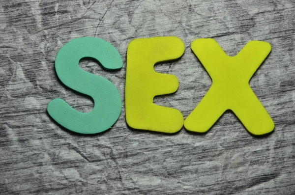 Kelime Seks Bir Soyut Bir Renkli Arka Plan — Stok fotoğraf
