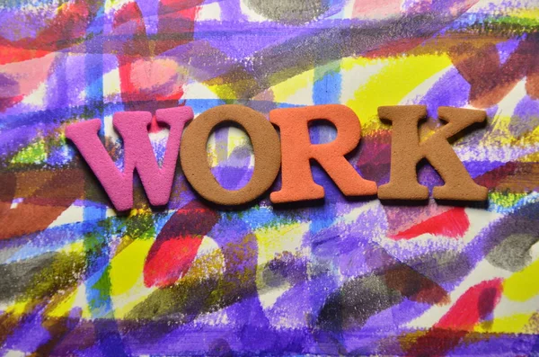 renkli bir arka plan üzerinde iş sözcük