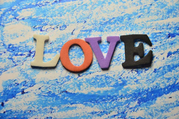 Ordet Kärlek Abstrakt Färgad Bakgrund — Stockfoto