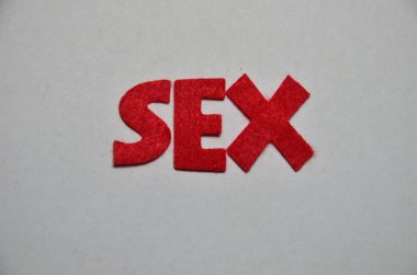 renkli bir arka plan üzerinde kelime seks