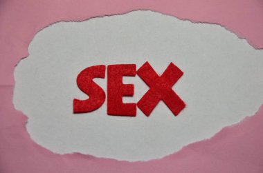 renkli bir arka plan üzerinde kelime seks